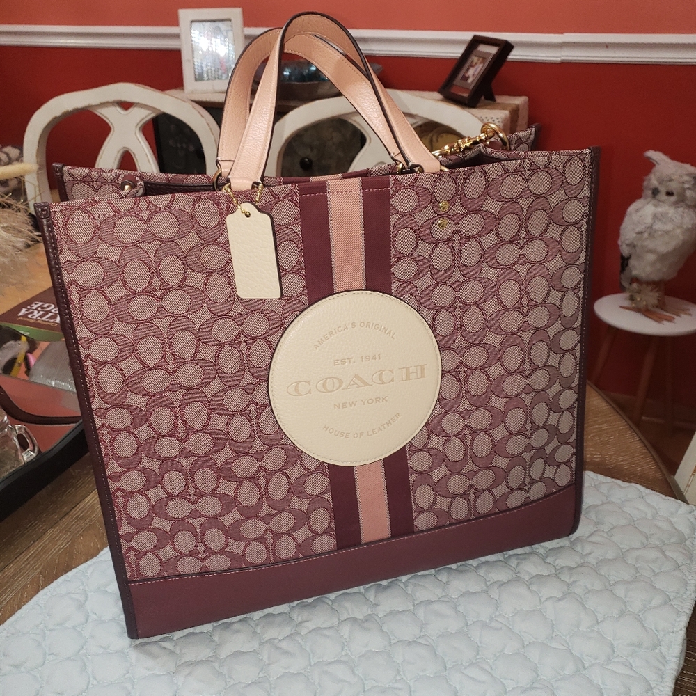 Signature large coach dempsey tote.